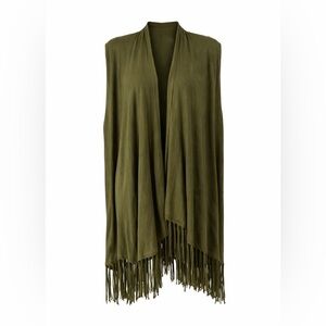 Neiman Marcus Olive Green Fringe
Cardigan / Kimono - Size L